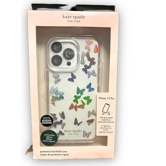 Kate Spade Other - Kate Spade Hardshell Case for iPhone 13 Pro- Holograph Glitter Butterfly